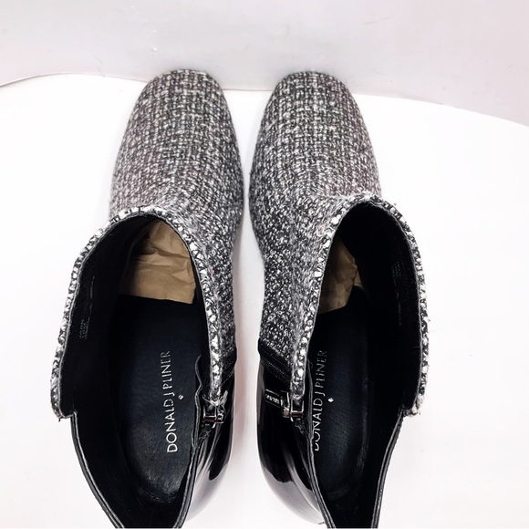 {Donald J. Pliner} Jakk Tweed/Patent Leather Boots - Picture 9 of 16